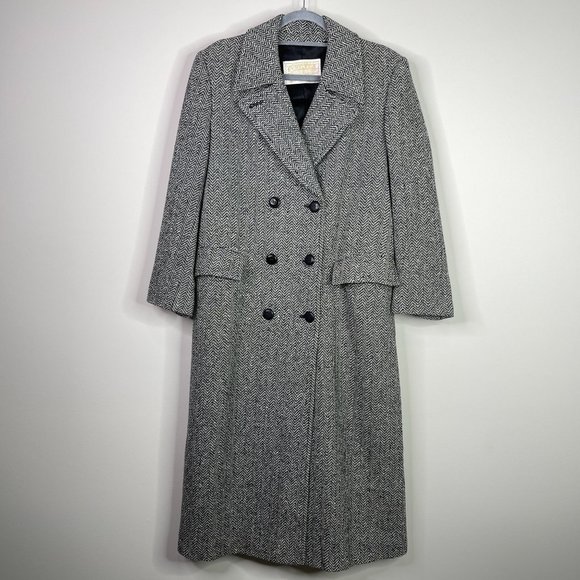 Pendleton Jackets & Blazers - Pendleton Herringbone 100% Virgin Wool Double Breasted Long Trench Coat Size 6